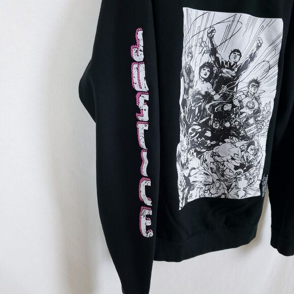 Justice League x Shoe Palace Sweatshirt Mens M Black Pullover DC Comics - Picture 4 of 10